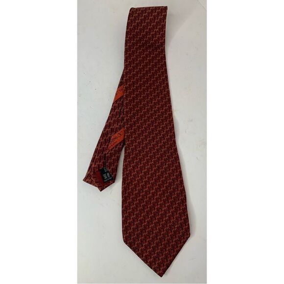 Vintage Valentino Cravatte rust/blue silk tie